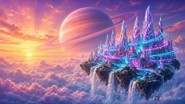 Floating Sky City desktop wallpaper